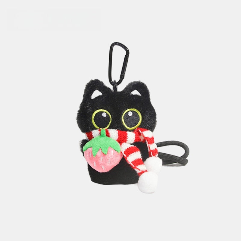 Big Eye Black Cat Fluffy Bag Charm