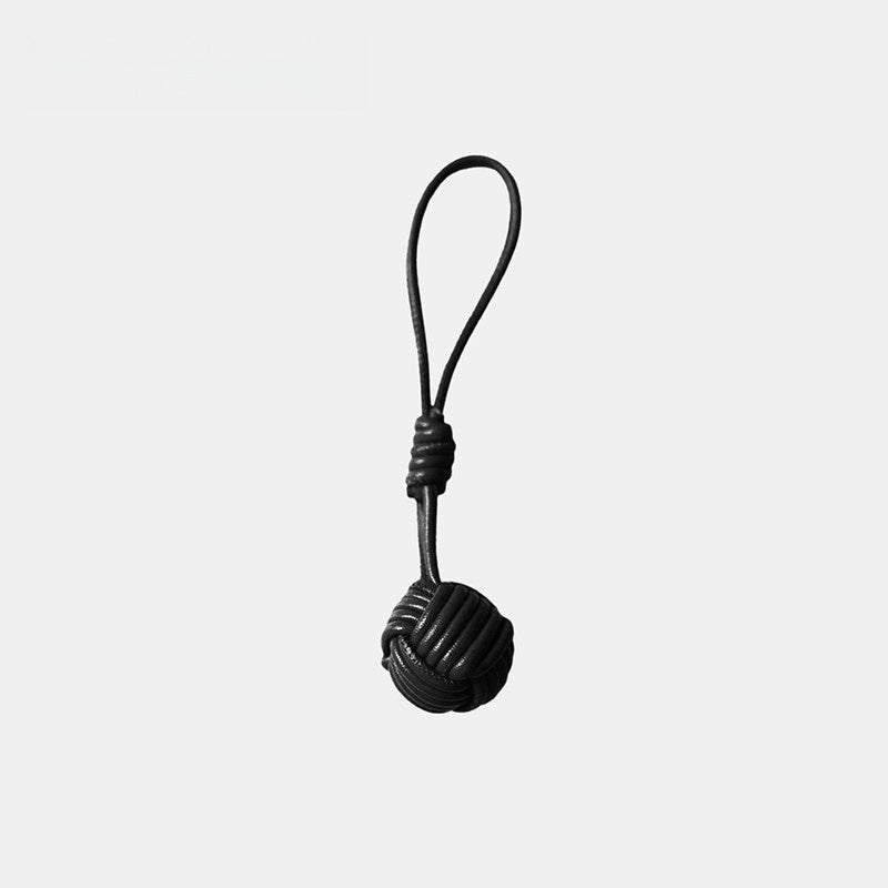 Candy-colored Knitted Ball Leather Bag Charm