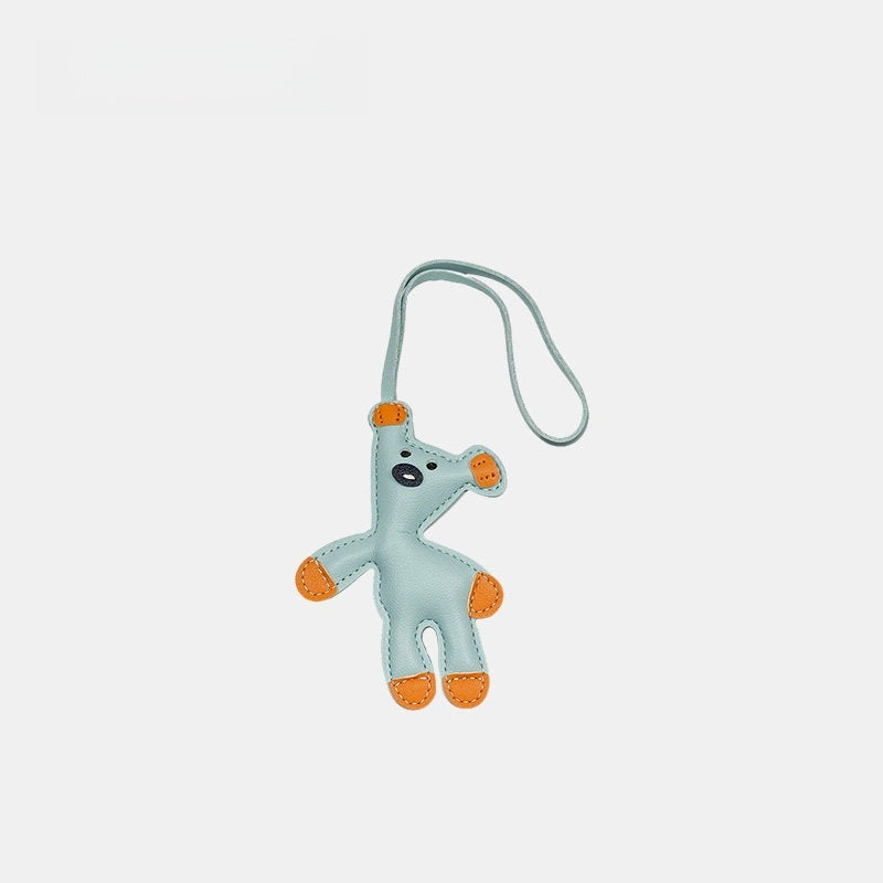 Multicolored Bear Leather Bag Charm