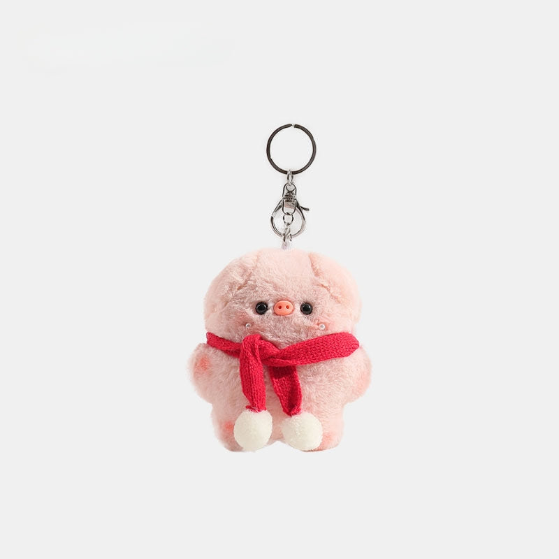 Girly Pink Pig Fluffy Bag Charm
