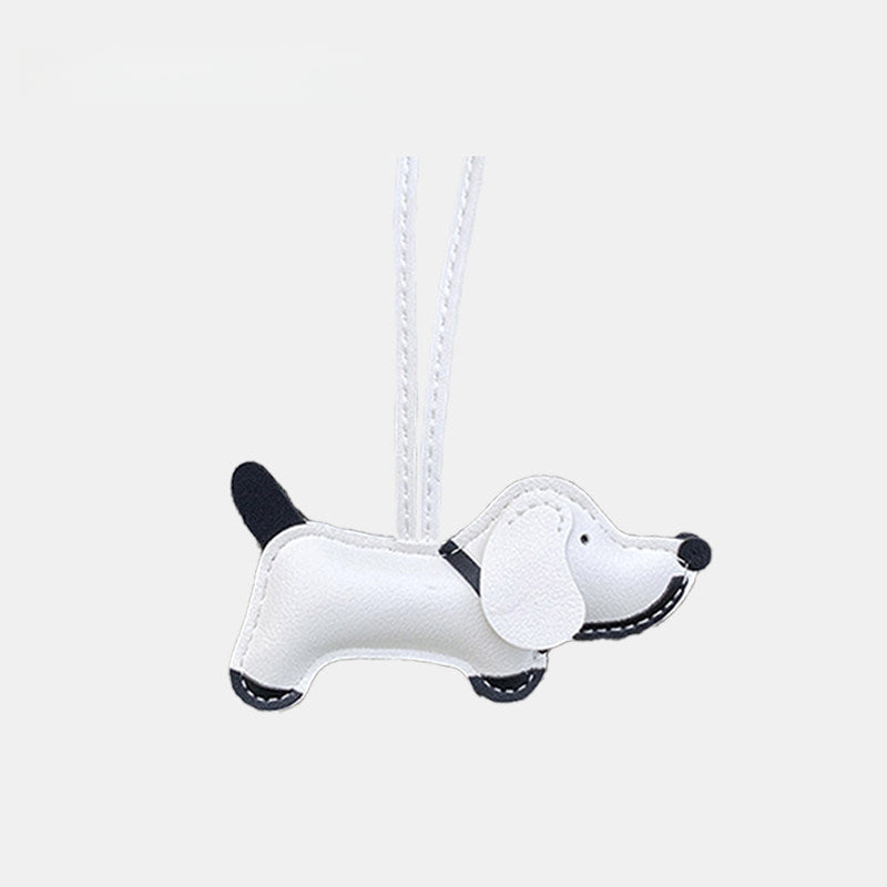 Multicolor Dachshund Leather Bag Charm