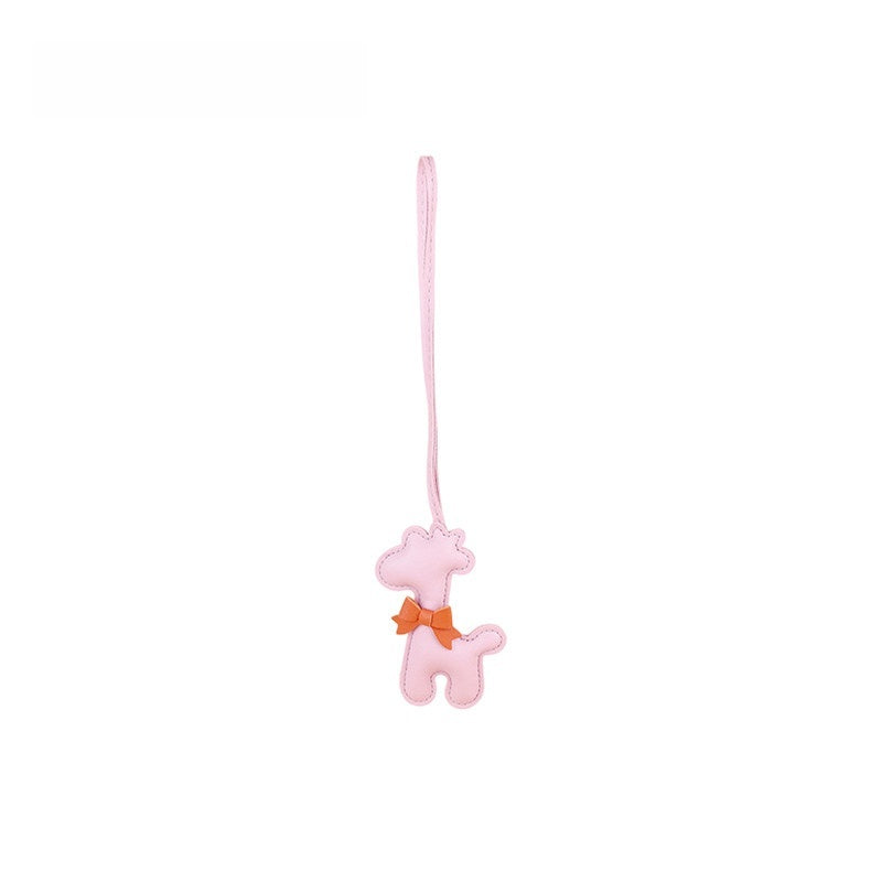 Giraffe Leather Bag Charm