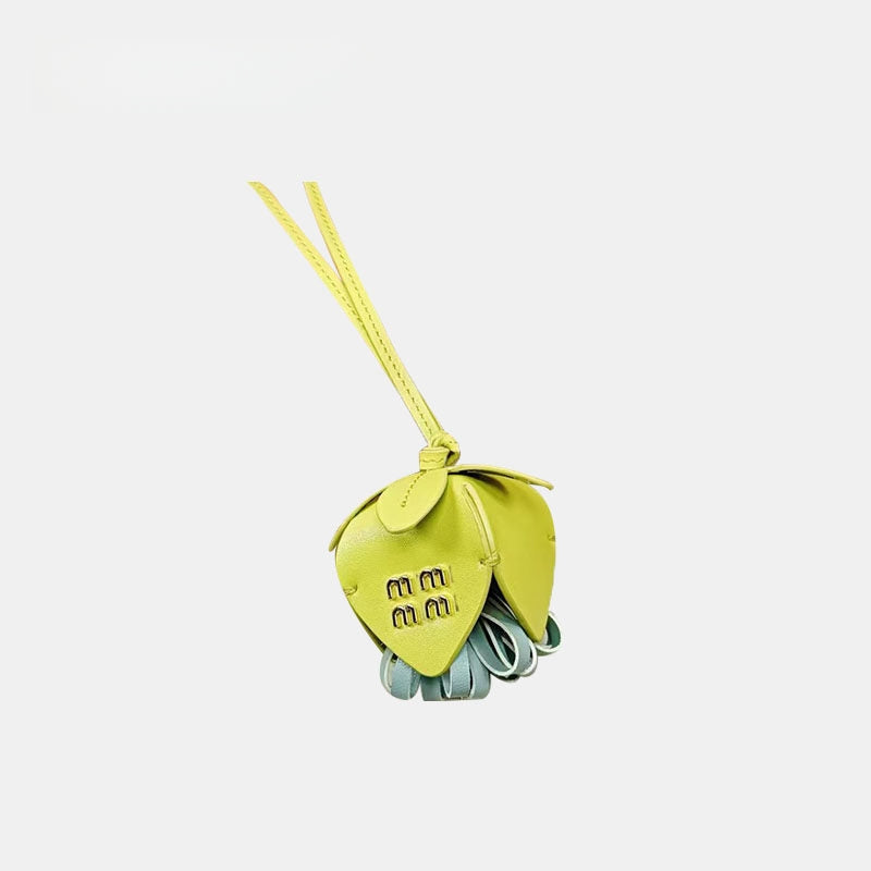 Flower Leather Bag Charm