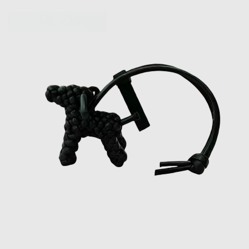 Multicolor Puppy Leather Bag Charm