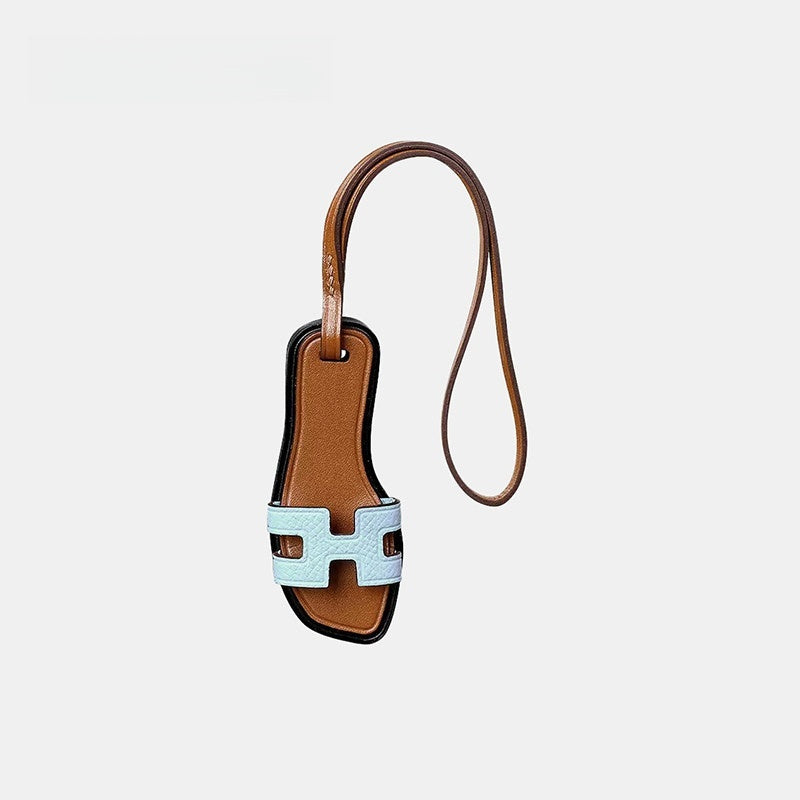 Handmade Slipper Leather Bag Charm