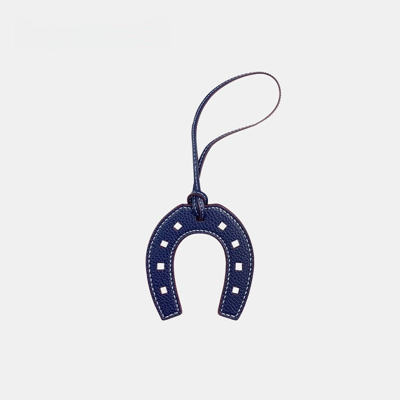Horseshoe Leather Bag Charm