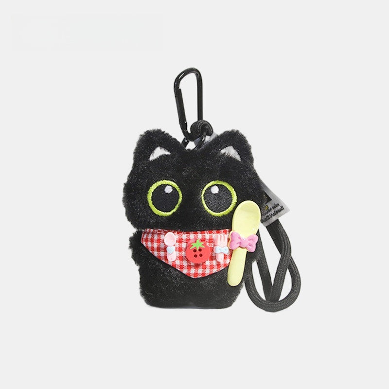 Big Eye Black Cat Fluffy Bag Charm