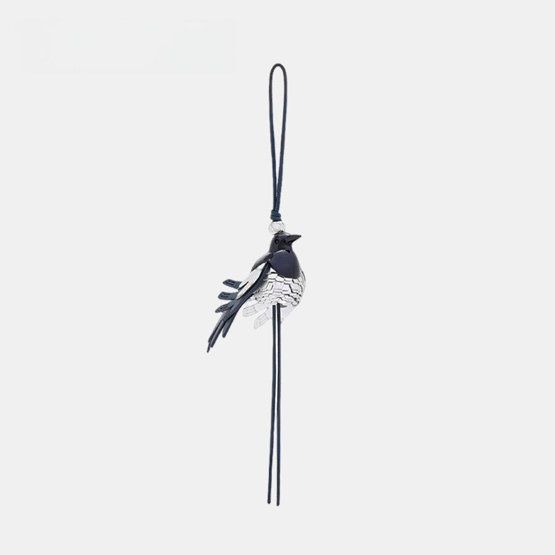 Magpie Leather Bag Charm