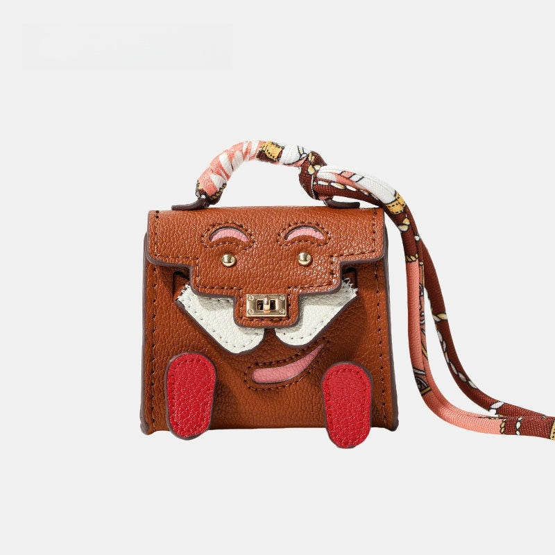 Baby-faced Mini Bag Leather Bag Charm