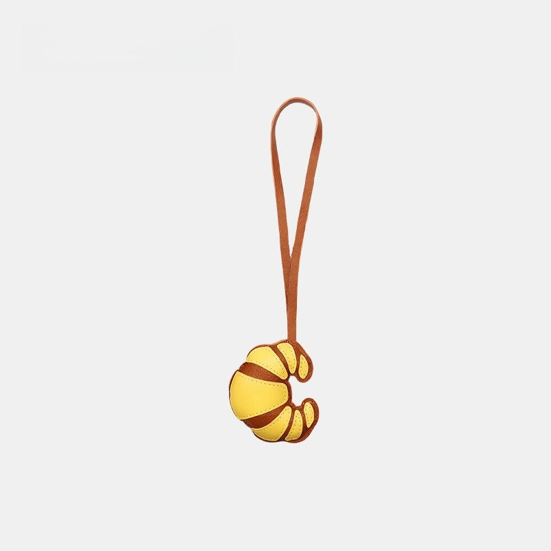 Multicolor Croissant Leather Bag Charm