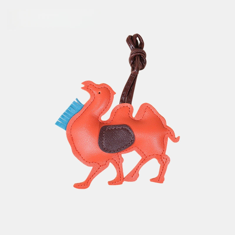 Camel Leather Bag Charm