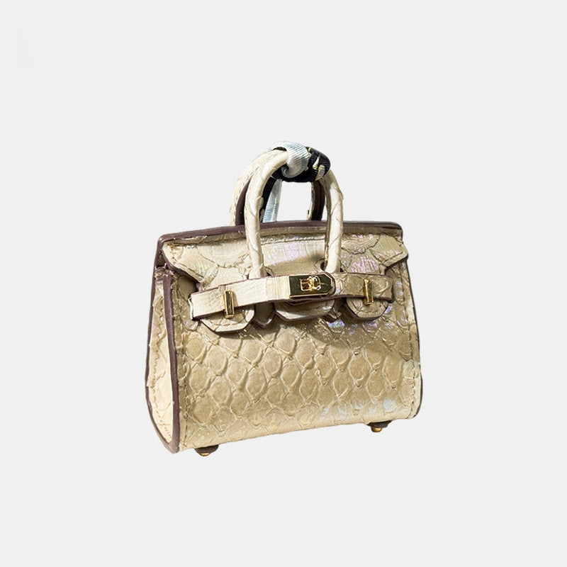 Mini Bag Crocodile Leather Bag Charm