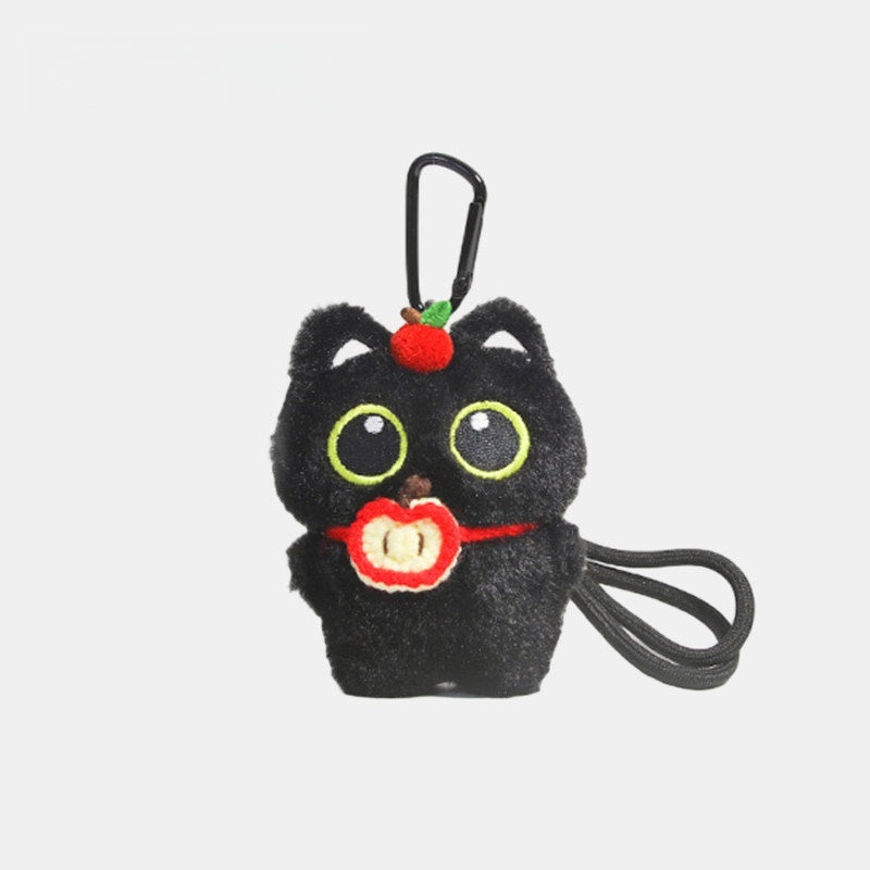 Big Eye Black Cat Fluffy Bag Charm
