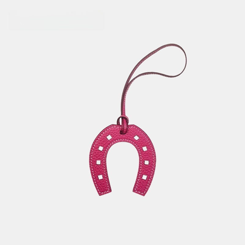 Horseshoe Leather Bag Charm