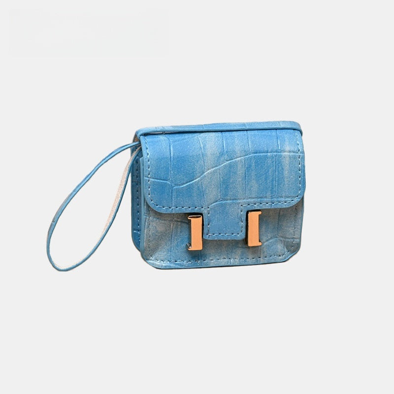 Mini Crocodile Grain Flap Bag Leather Bag Charm