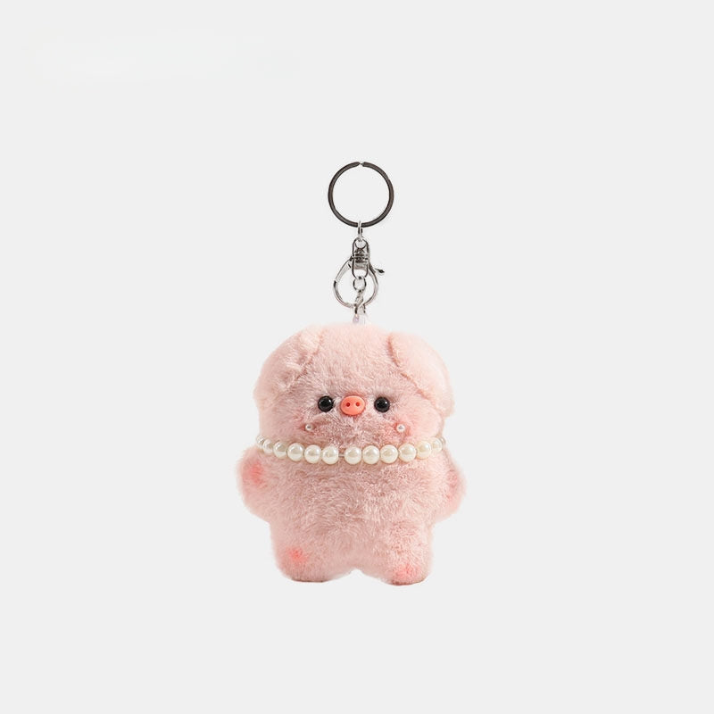 Girly Pink Pig Fluffy Bag Charm