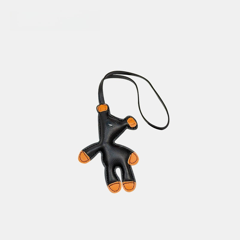 Multicolored Bear Leather Bag Charm