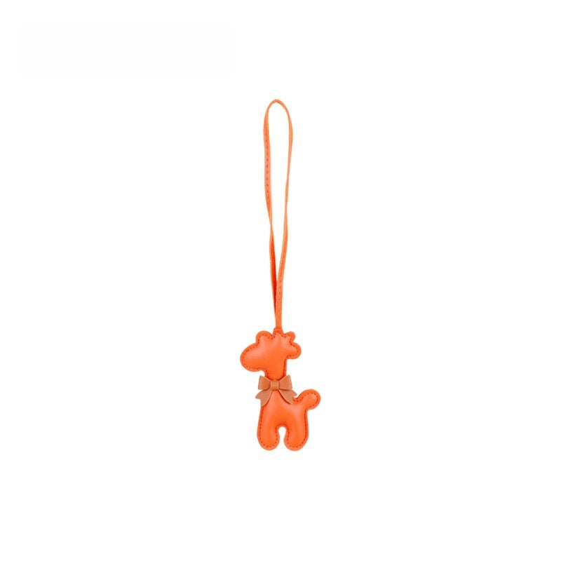 Giraffe Leather Bag Charm