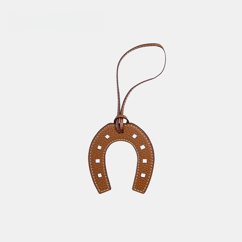 Horseshoe Leather Bag Charm