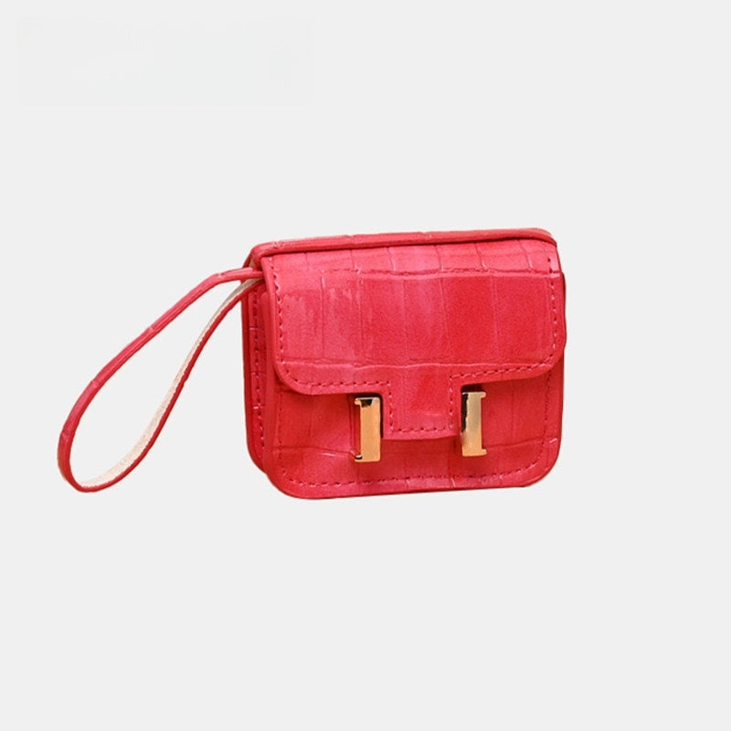 Mini Crocodile Grain Flap Bag Leather Bag Charm