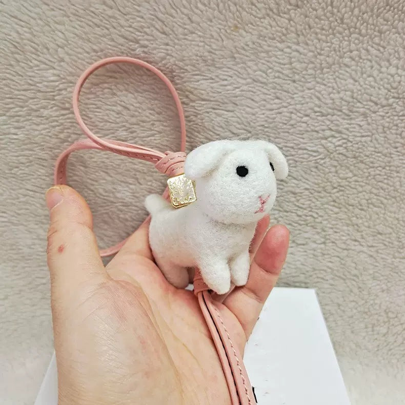 Little Rabbit Wool Felt Fluffy Bag Charm