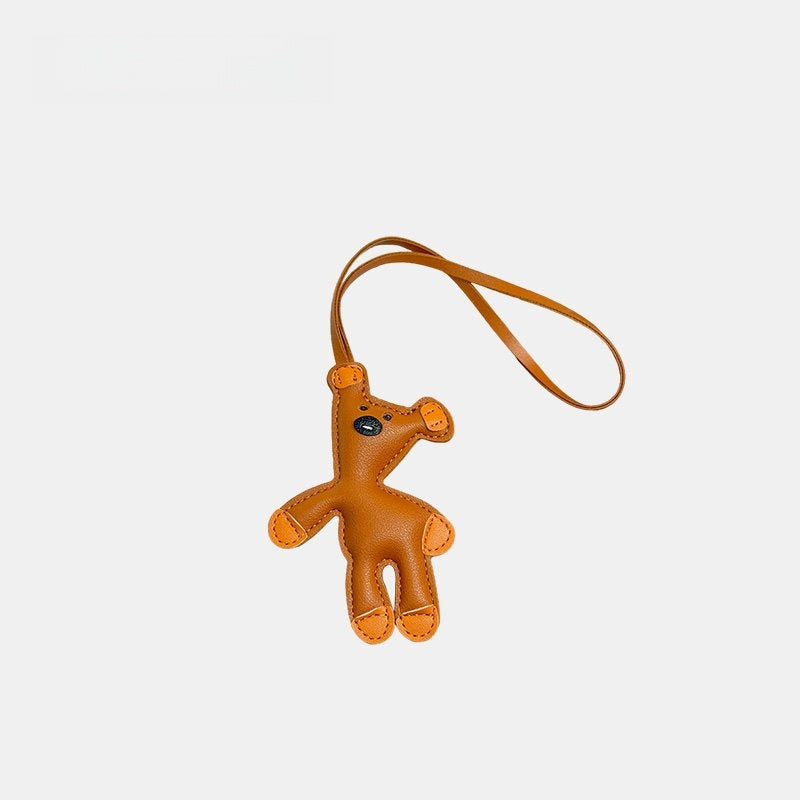 Multicolored Bear Leather Bag Charm