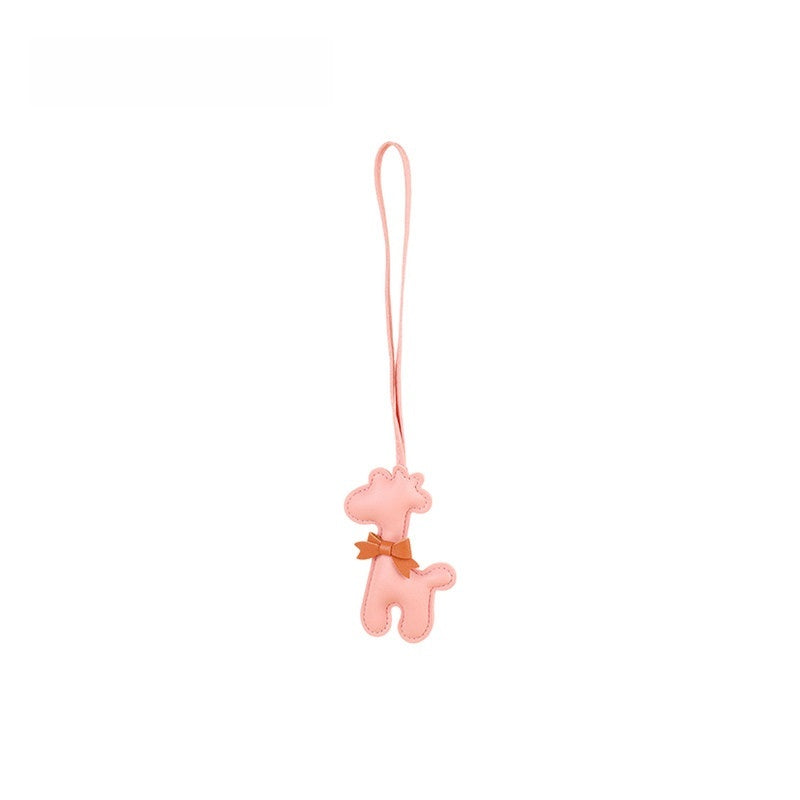Giraffe Leather Bag Charm