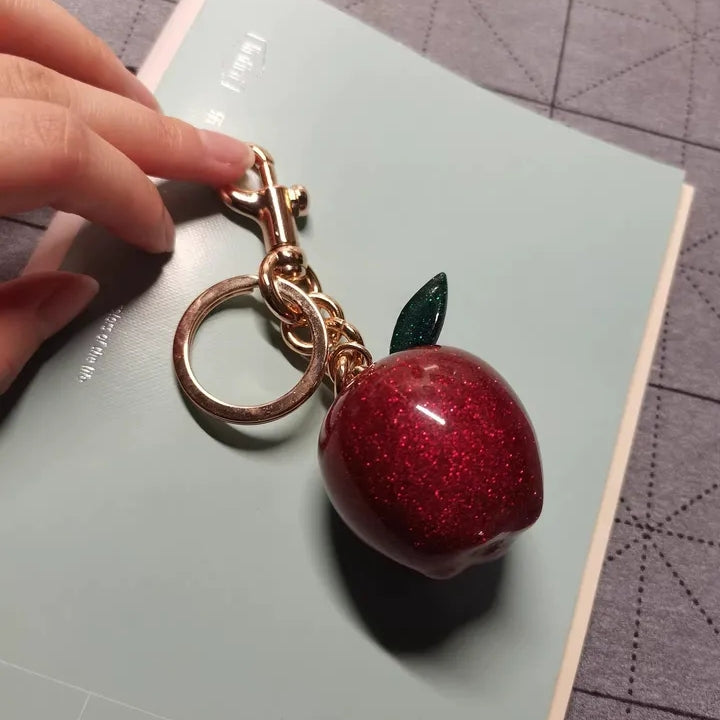 Apple Resin Bag Charm