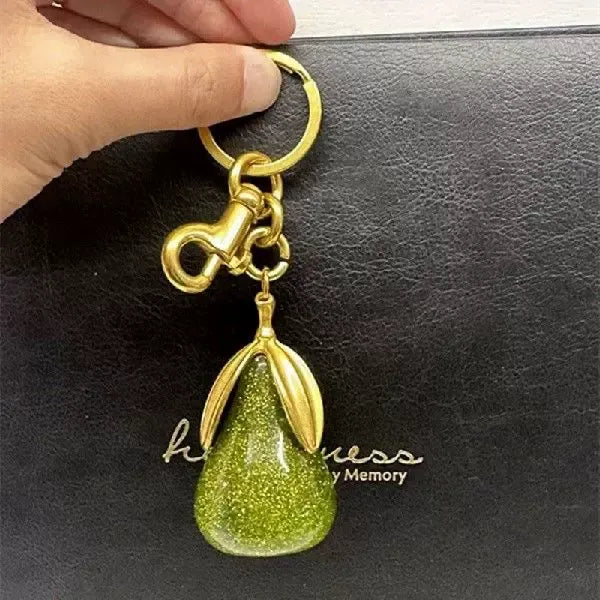 Pear Resin Bag Charm