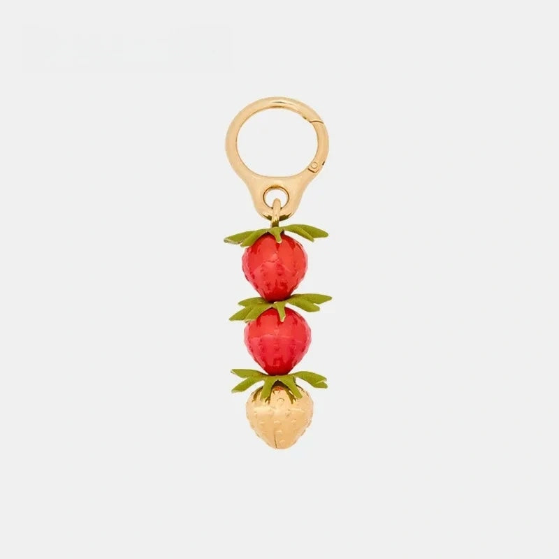 Strawberry Resin Bag Charm