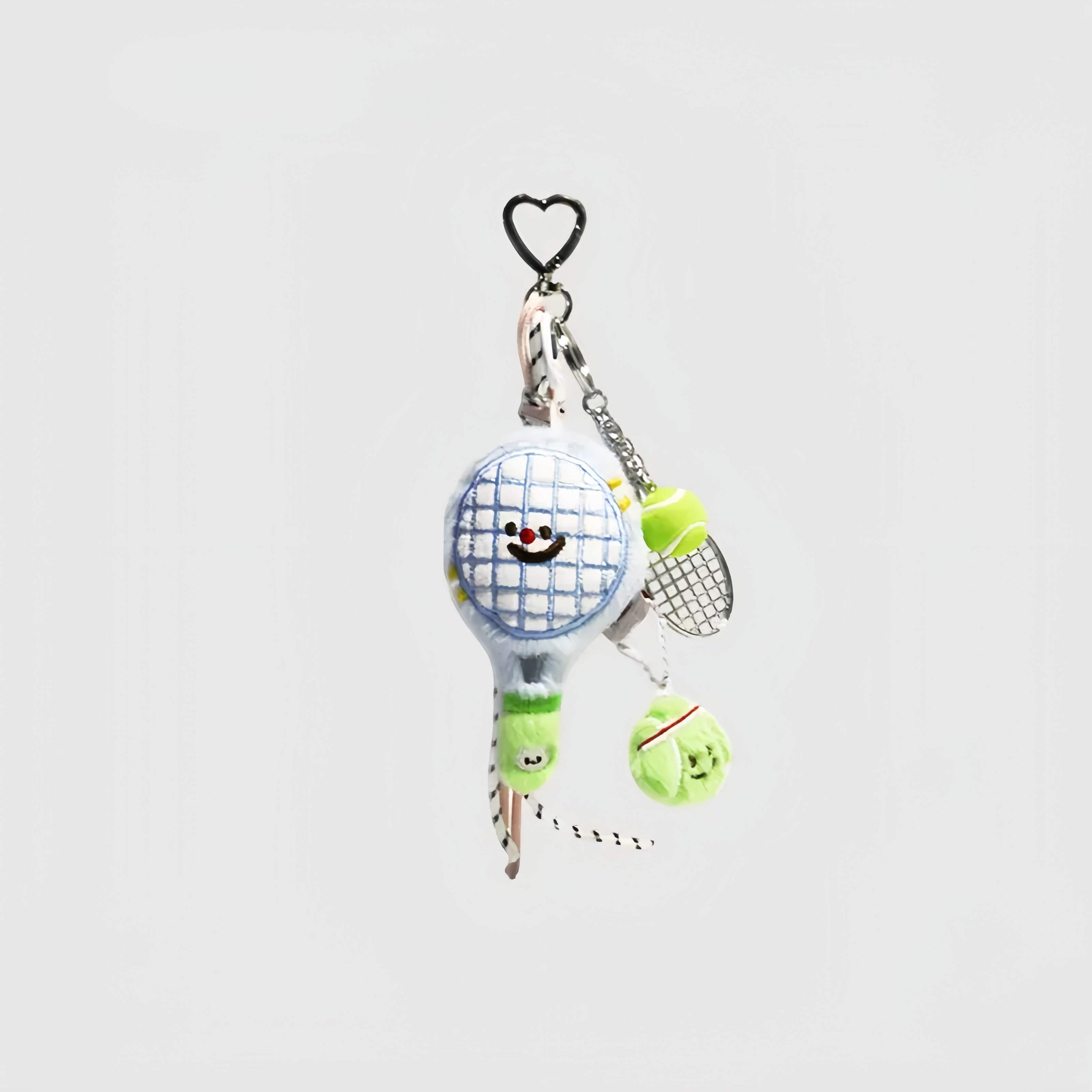 Badminton Racket Fluffy Bag Charm
