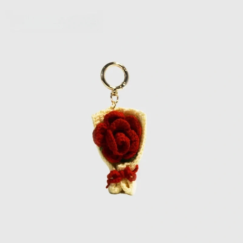 Crochet Bouquet Fluffy Bag Charm