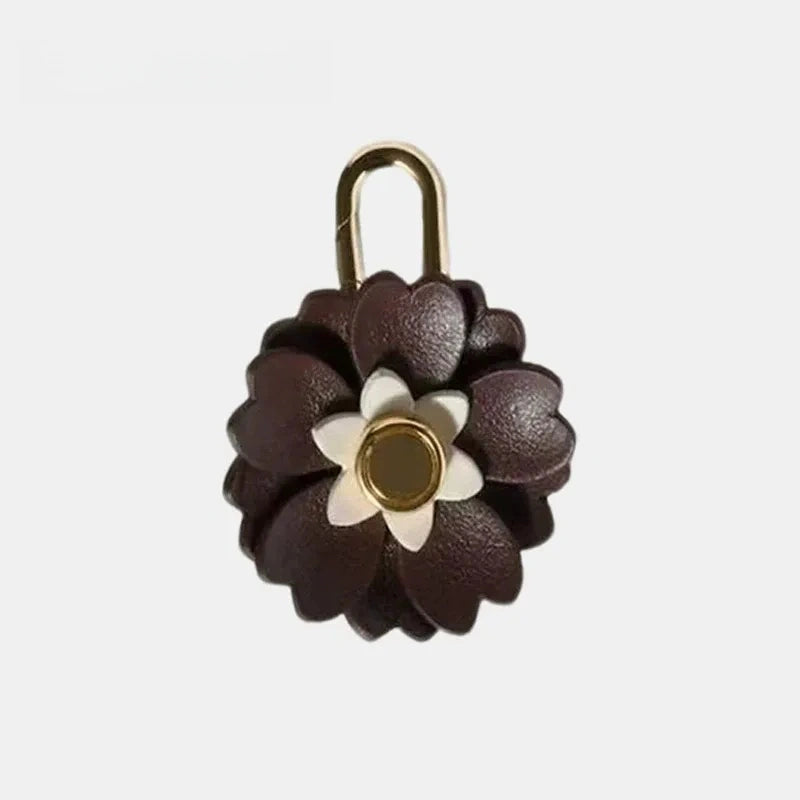 Mini Leather Flower Leather Bag Charm
