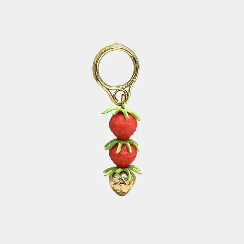 Strawberry Resin Bag Charm