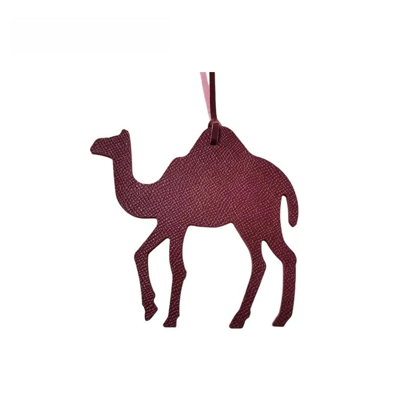 Camel Leather Bag Charm