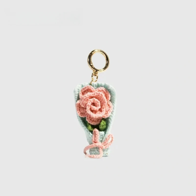 Crochet Bouquet Fluffy Bag Charm