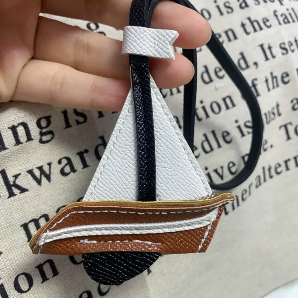 Sailboat Leather Bag Charm