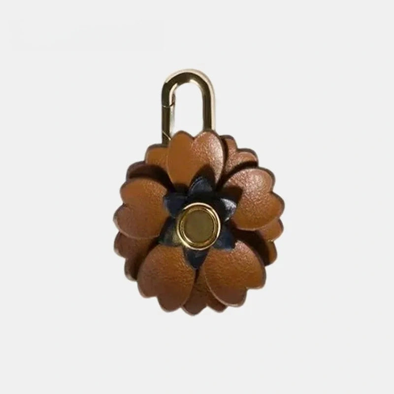 Mini Leather Flower Leather Bag Charm