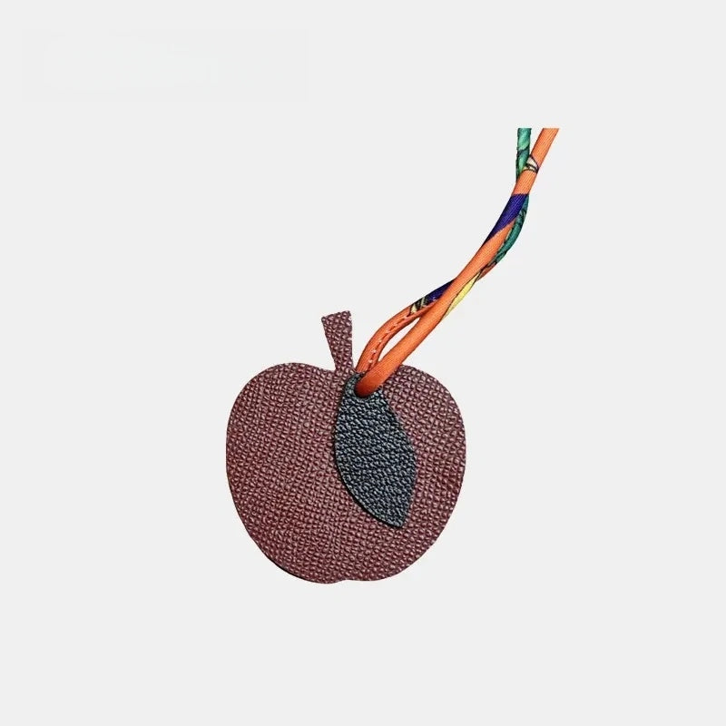 Apple Leather Bag Charm