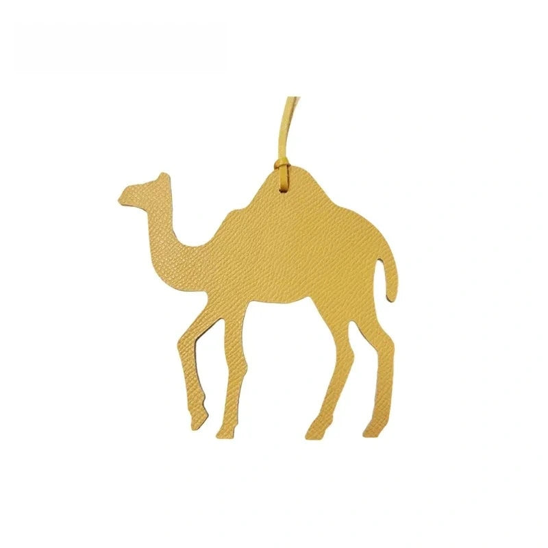 Camel Leather Bag Charm