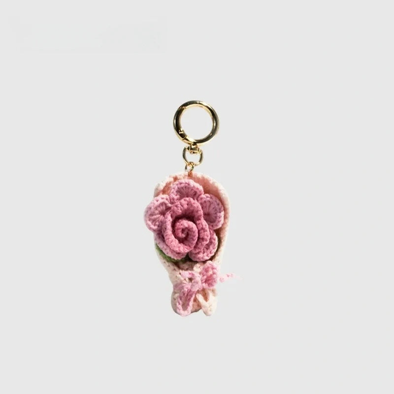 Crochet Bouquet Fluffy Bag Charm