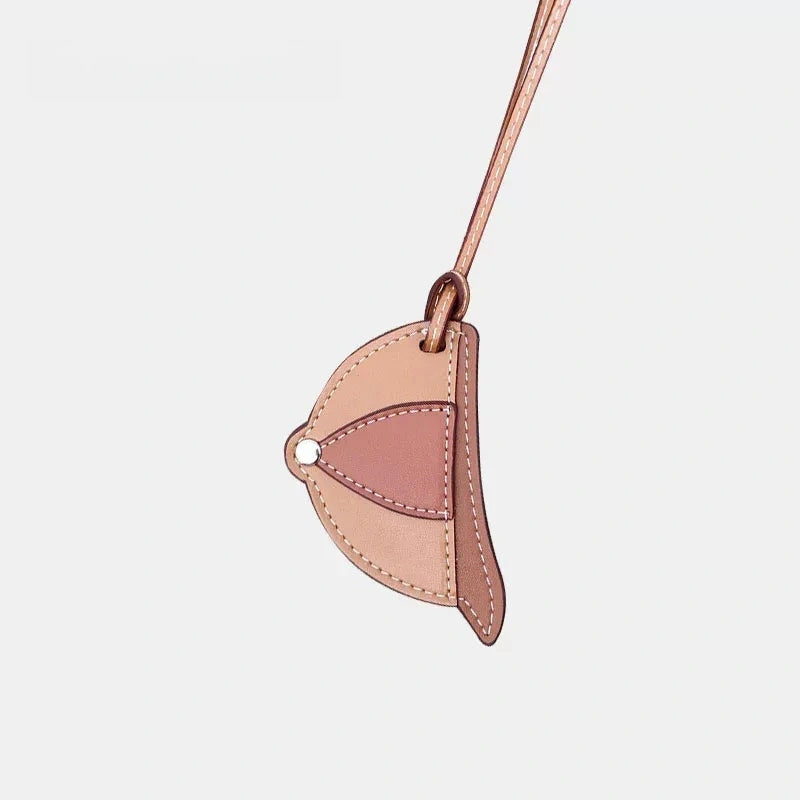 Baseball Cap Leather Bag Charm