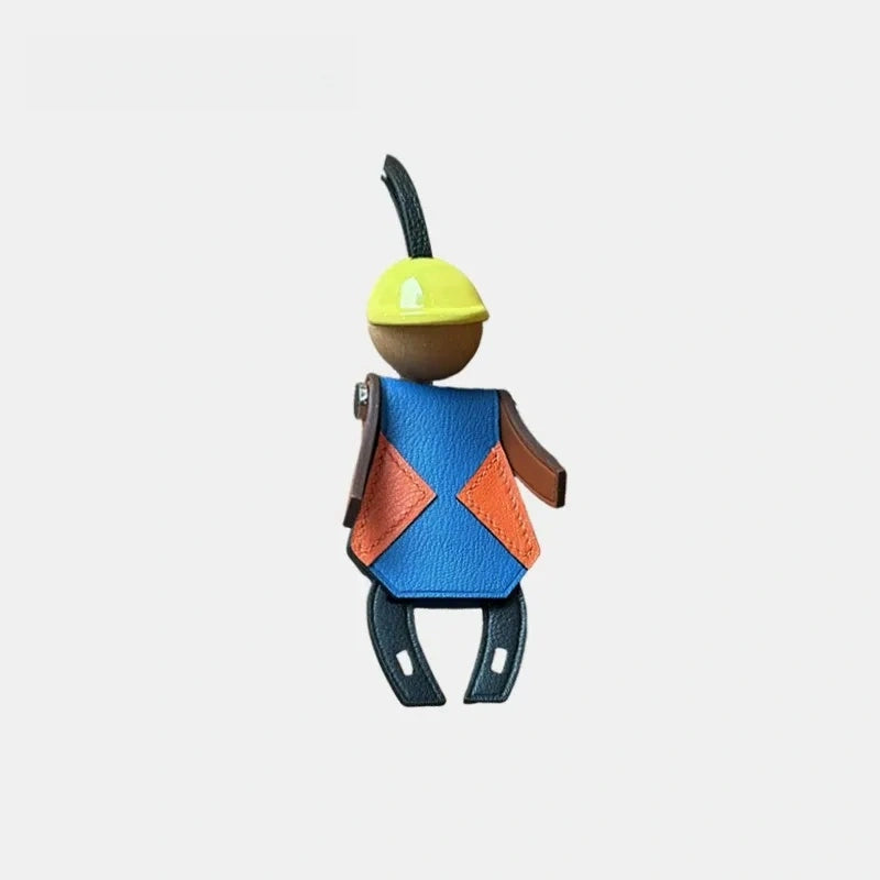 Jockey Puppet Leather Bag Charm