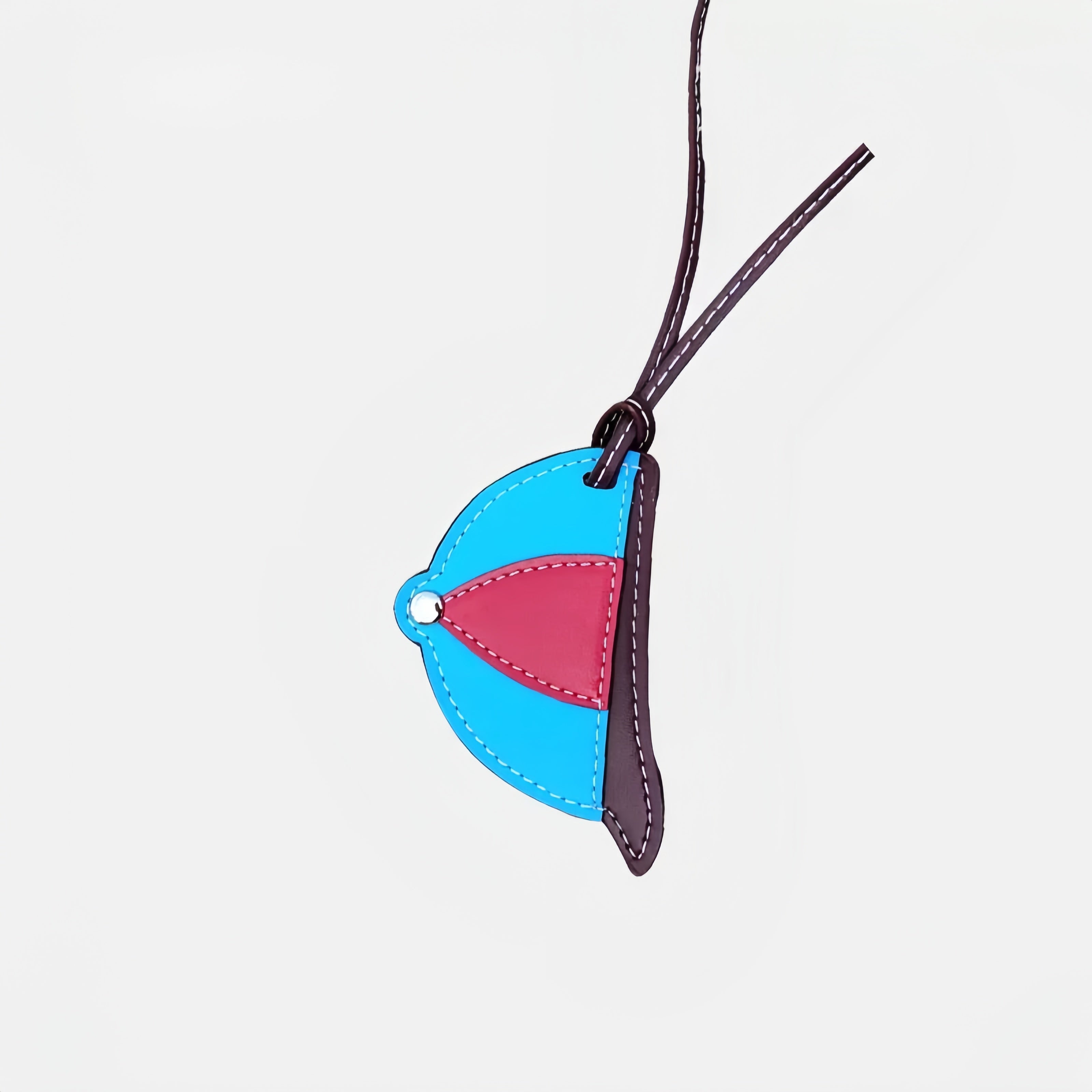 Baseball Cap Leather Bag Charm