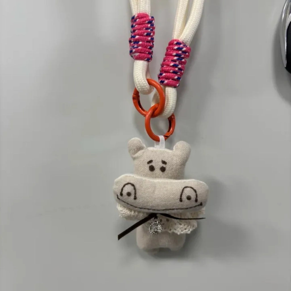 Chunky Hippo Fluffy Bag Charm