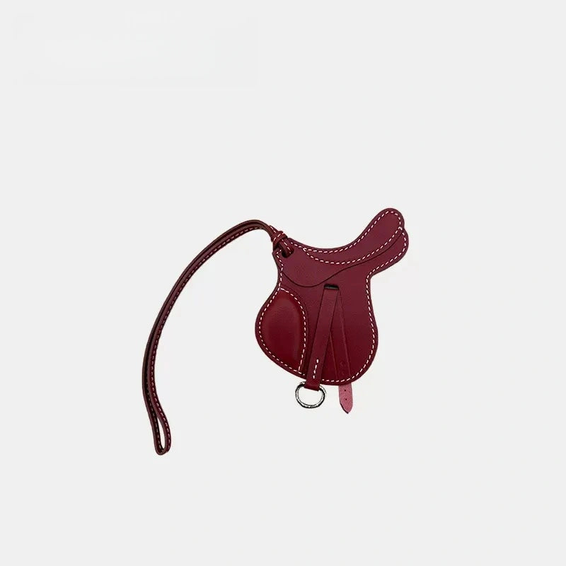 Sheepskin Mini Saddle Leather Bag Charm