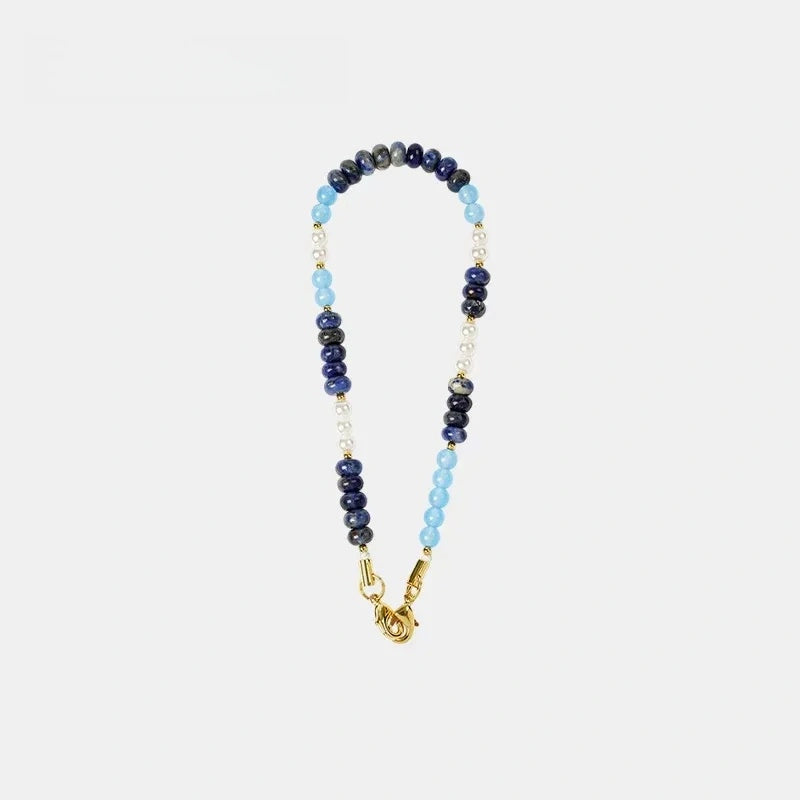 Natural Crystal Flat Bead Strand Bead Bag Charm