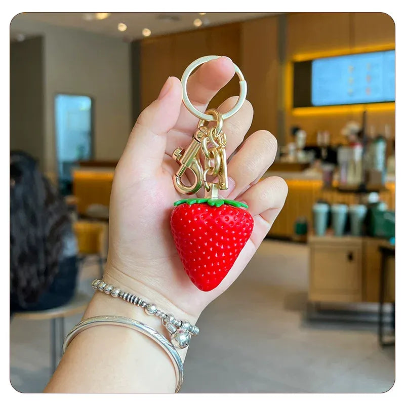 Strawberry Resin Bag Charm