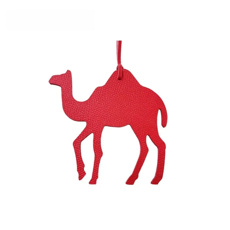 Camel Leather Bag Charm