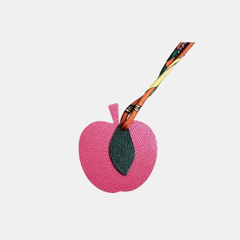 Apple Leather Bag Charm